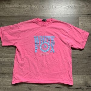white fox pink tee